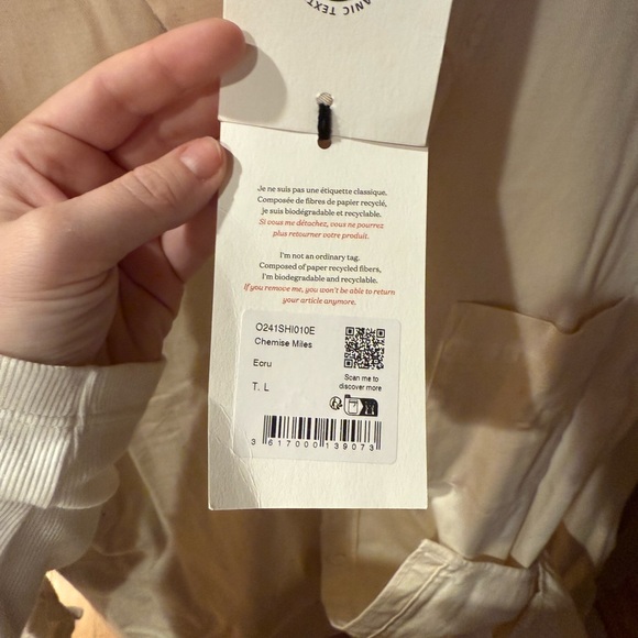 OCTOBRE Ecru Miles Button-Up Shirt - Picture 6 of 6